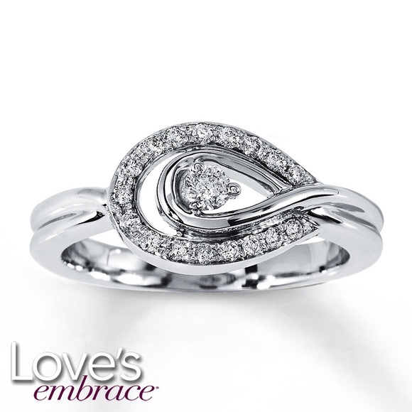 SOLD Kay 10k White Gold 1/3 Ct Diamond Ring - Picture 1 of 6